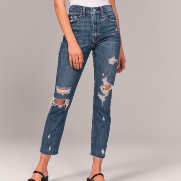 Abercrombie & Fitch Denim - ABERCROMBIE & FITCH HIGH RISE MOM JEANS